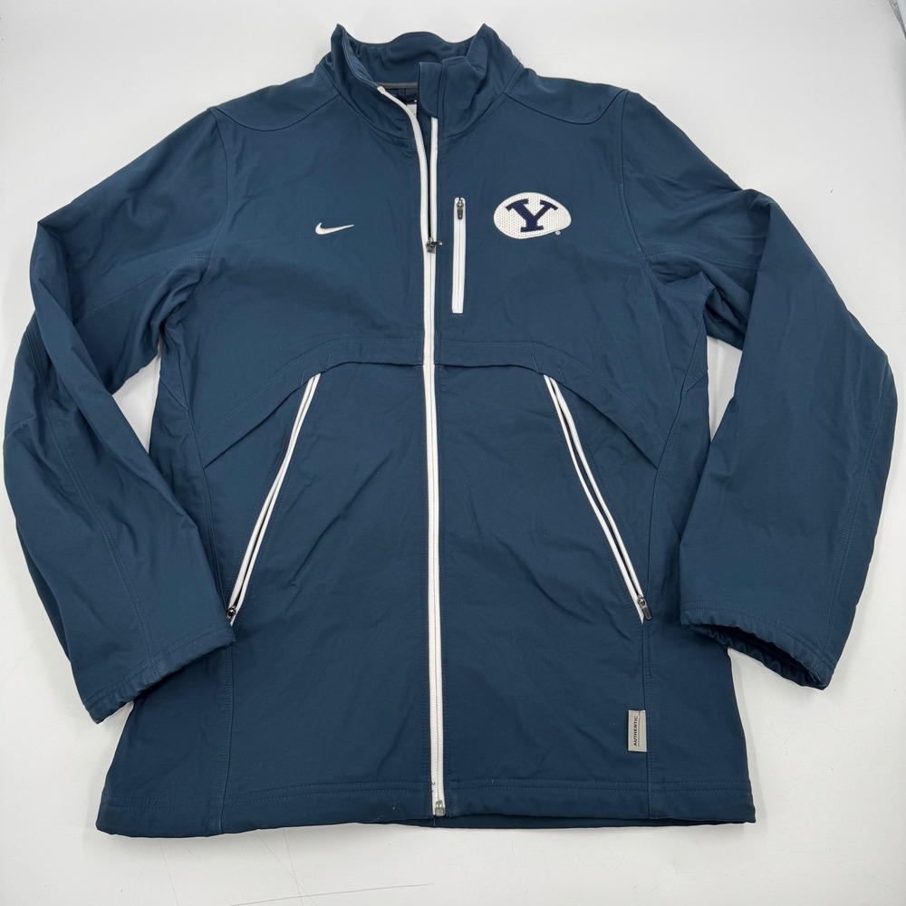 Nike BYU Cougars Full Zip Jacket Navy Blue White Logo Men's Size S